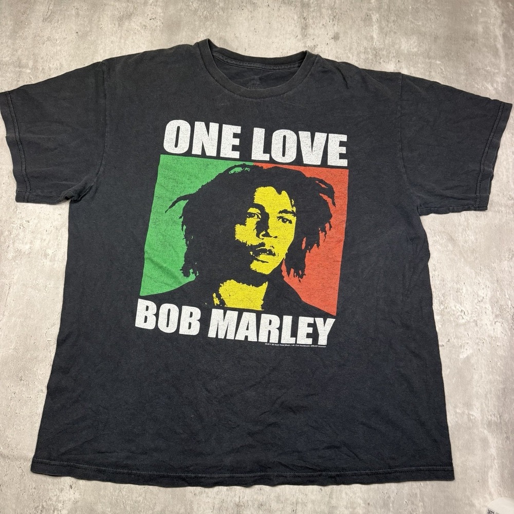 Bob Marley Shirt Mens Large Black One Love Zion Rootswear Reggae Graphic 2011